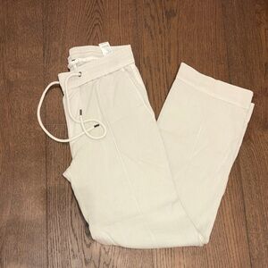 James Perse Cream Straight-Leg Drawstring Pants
